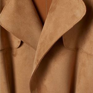 H & M women’s dark beige faux suede Trenchcoat,large